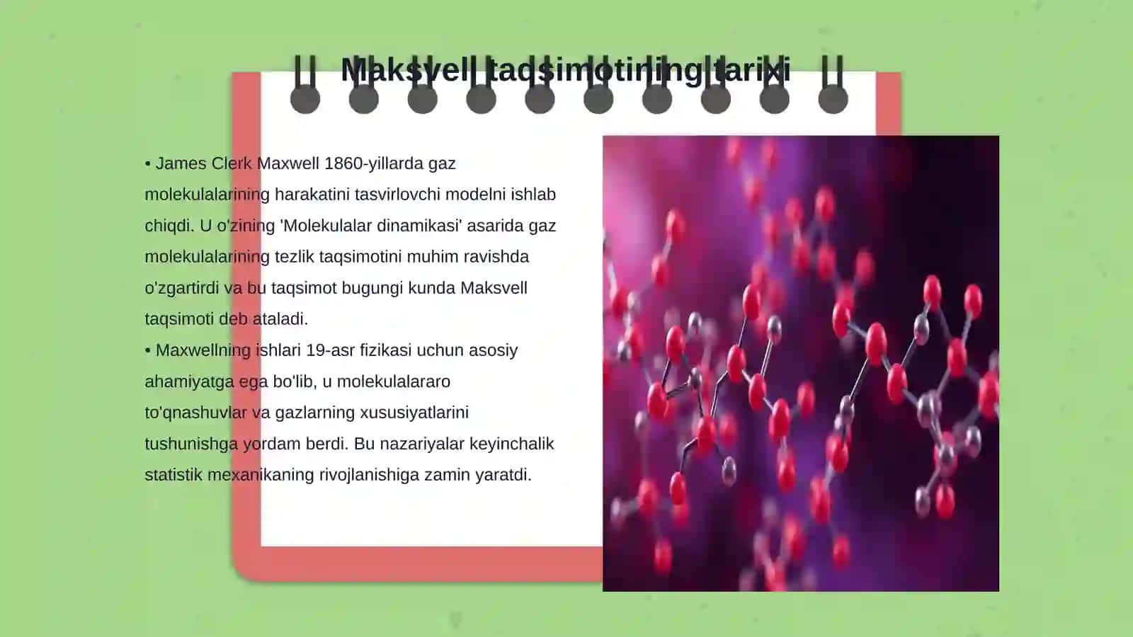 Molekulalarning tezliklar bõyicha Maksvell taqsimoti 3