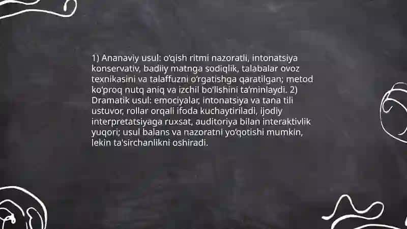 Ifodali oqishning turli usullarini solishtiruvchi jadval tuzish 3