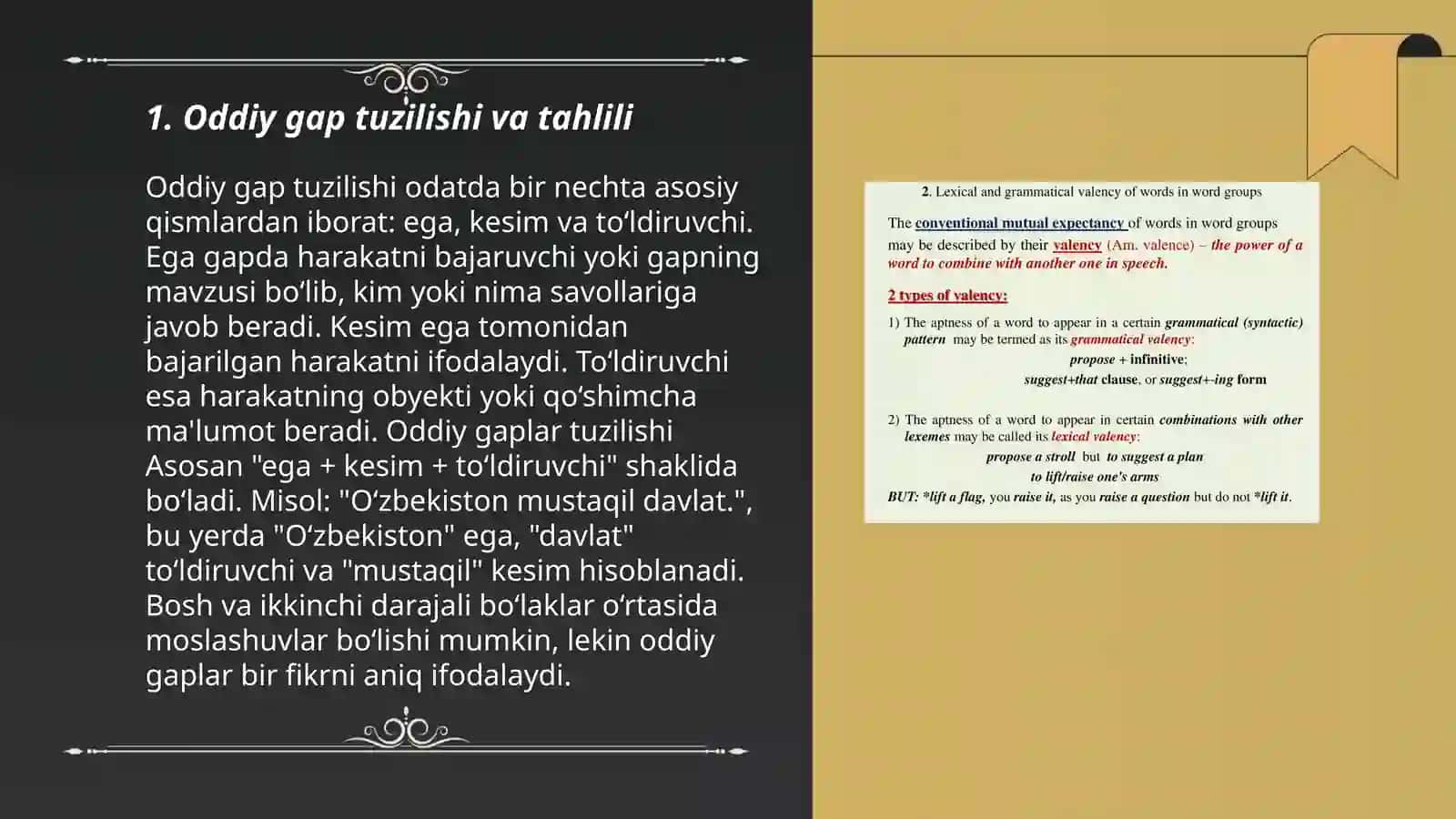 Ona tili fanidan sintaktik tahlil namunasi 3
