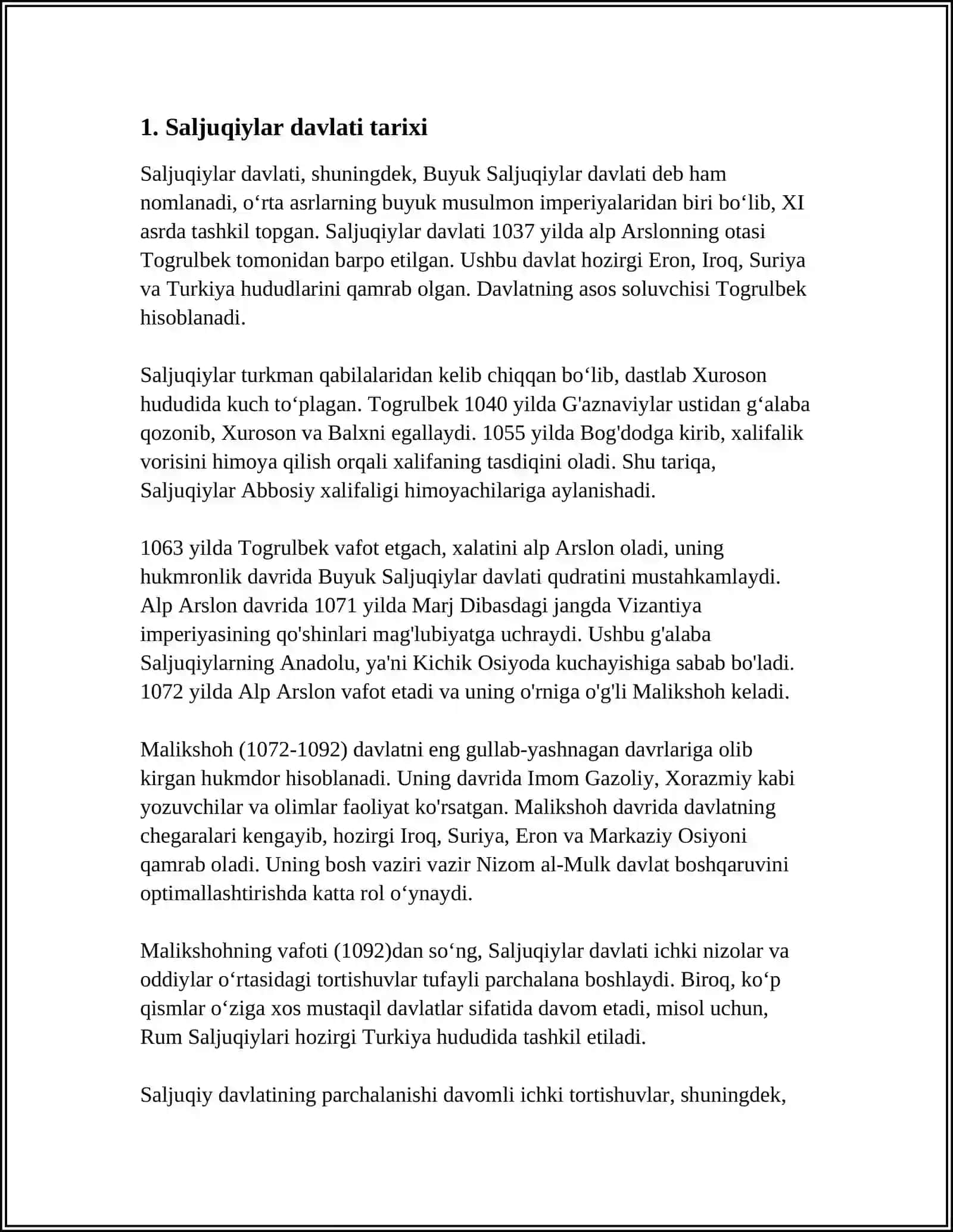 SALJUQIYLAR DAVLATI 3