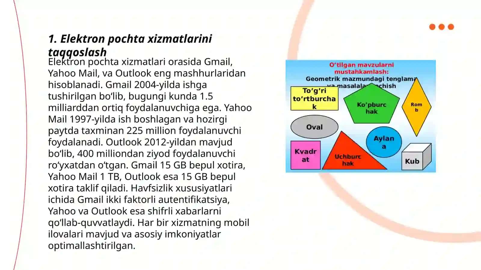 Elektron pochta orqali turli axborotlarni jo'natish va qabul qilib olish 3