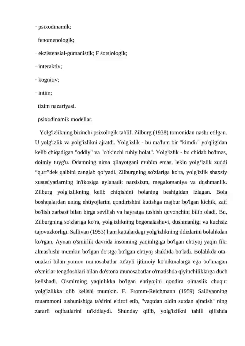 Yolg'izlik Muammosi 3