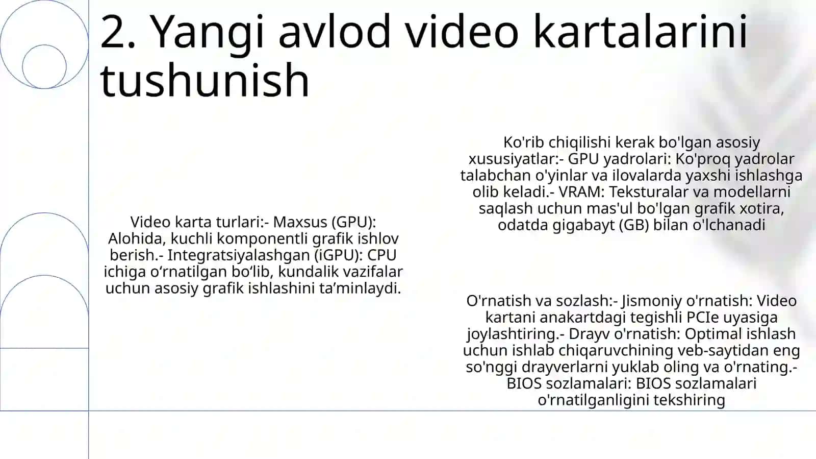 Yangi Avlod Vedio Ovoz Va Tarmoq Kartalari Bilan Tanishish 3