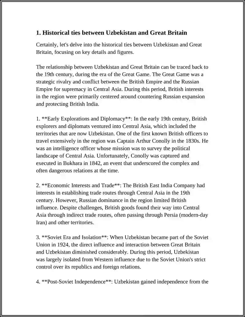 UZBEKISTAN & GREAT BRITAIN - GROUP WORK 3