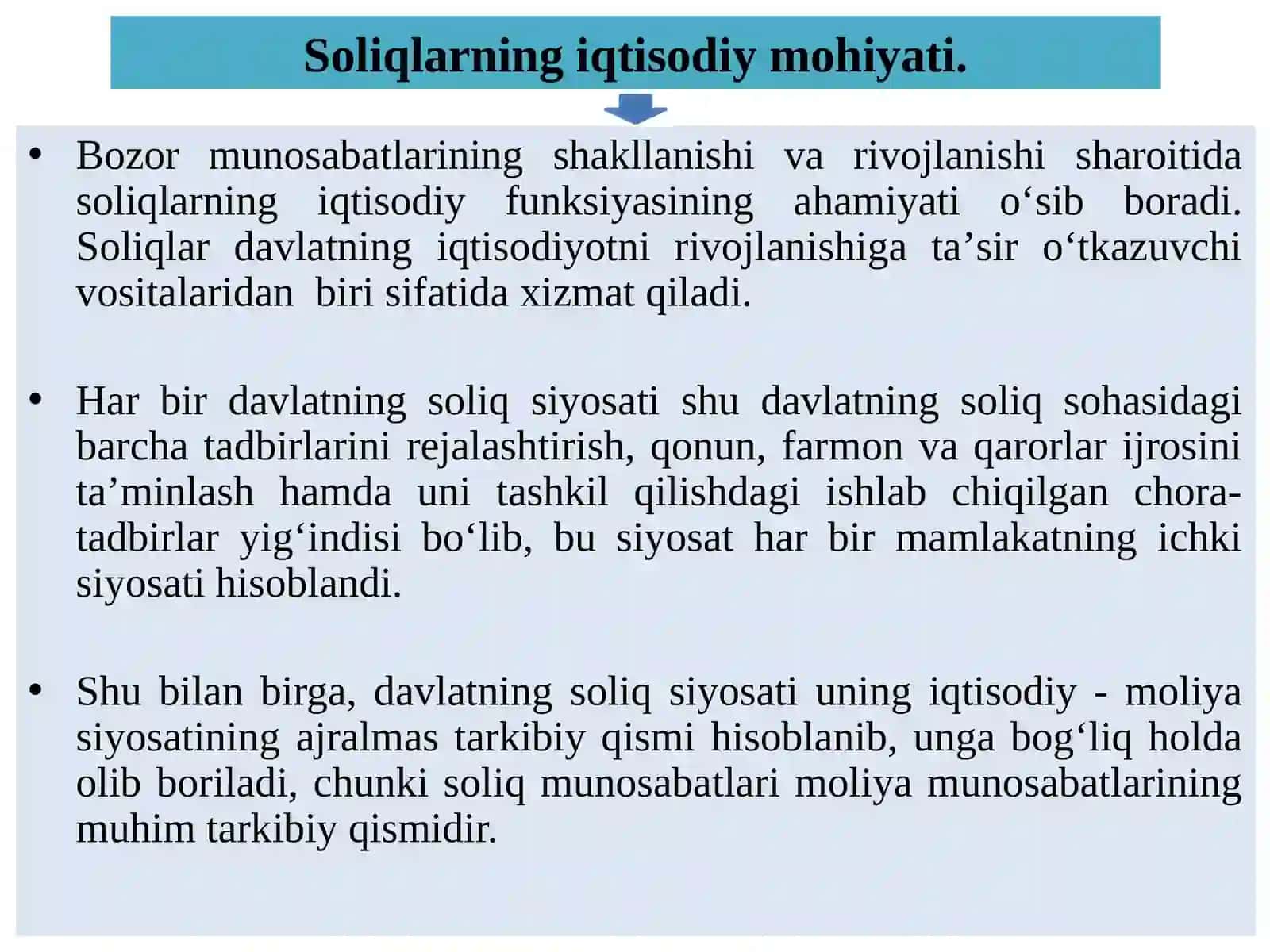 SOLIQLARNING IQTISODIY MOHIYATI VA OBYEKTIV ZARURLIGI 3