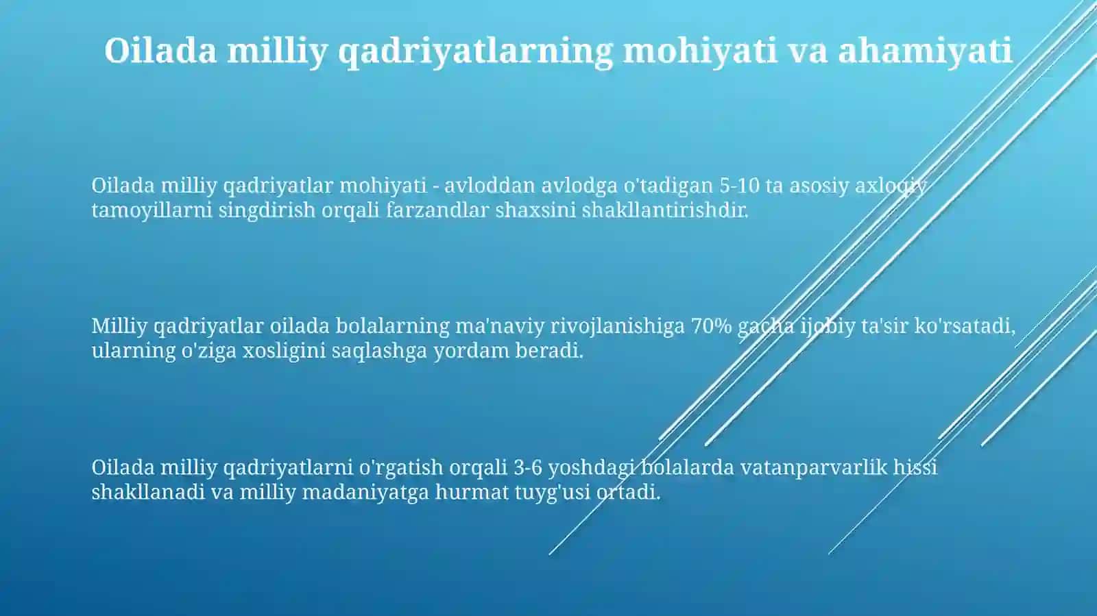 Oilada farzandlarni ma’naviy va axloqiy tarbiyalashda milliy qadriyatlar 3