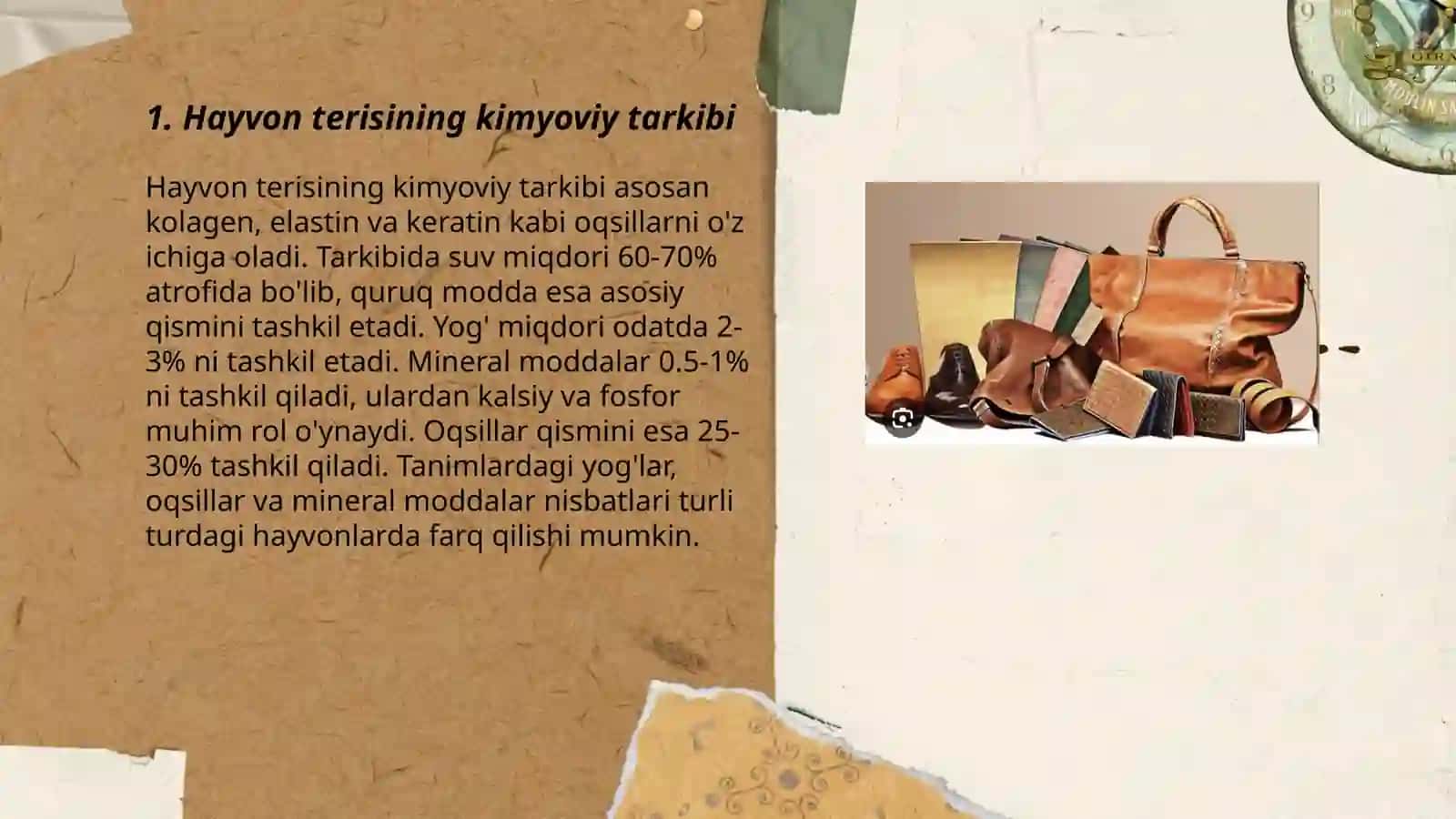 Hayvonlardan olingan teriga ishlov berish biotexnologiyasi va teri oshlash sanoati 3