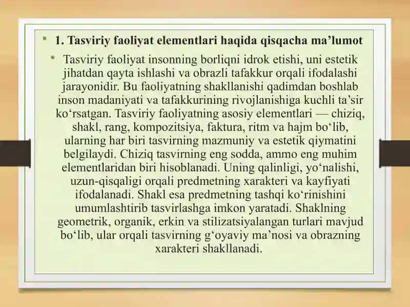 Tasviriyfaoliyatning nazariy asoslari 3
