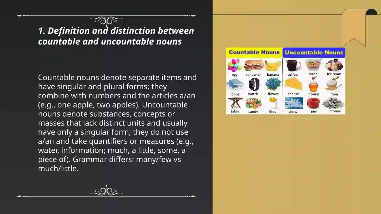 Countable & Uncountable nouns 3