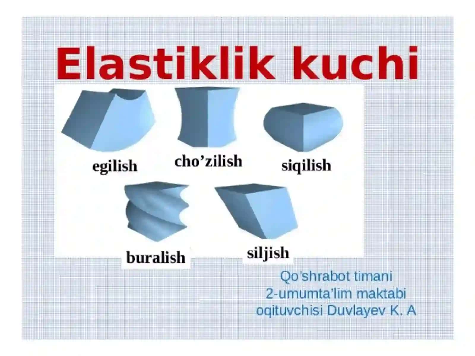 Elastiklik chegarasidan keyingi hisoblar 3