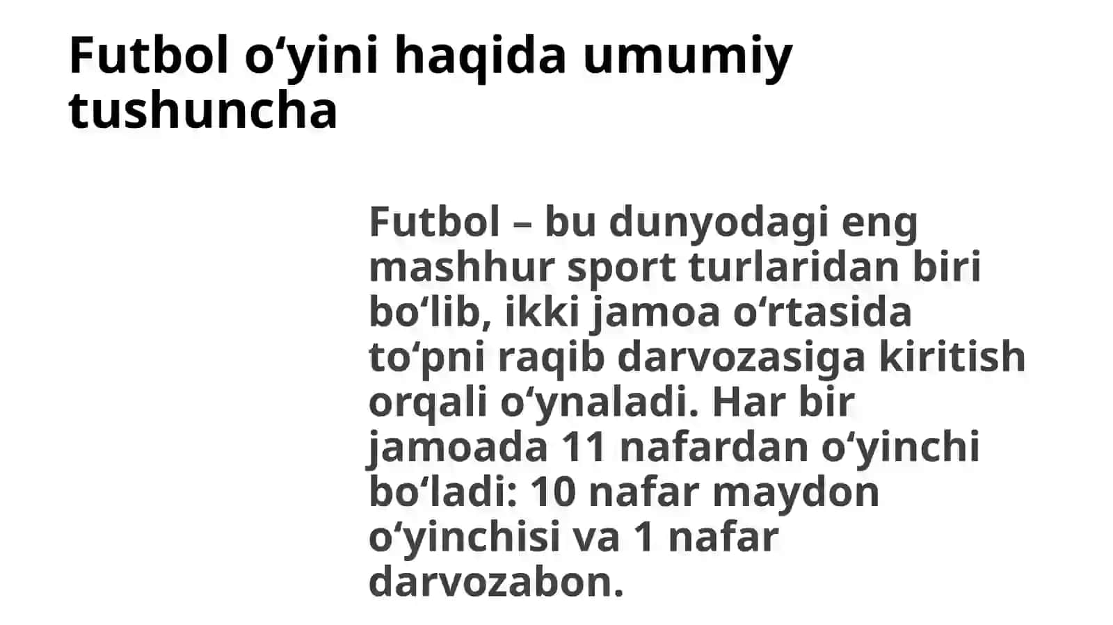 Futbol o'yini elementlari, jihozlari va o'yin qoidalari 3