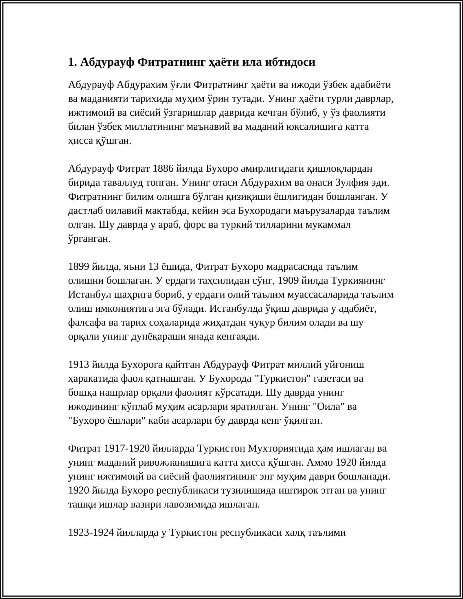 Абдурауф Фитратнинг ҳаёти ила ибтидоси 3
