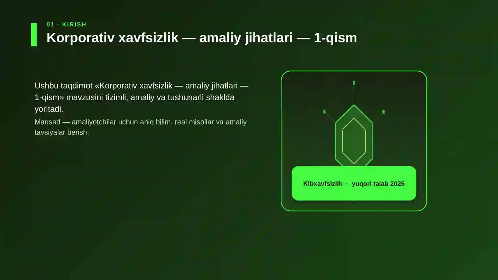 Korporativ xavfsizlik — amaliy jihatlari — 1-qism 3