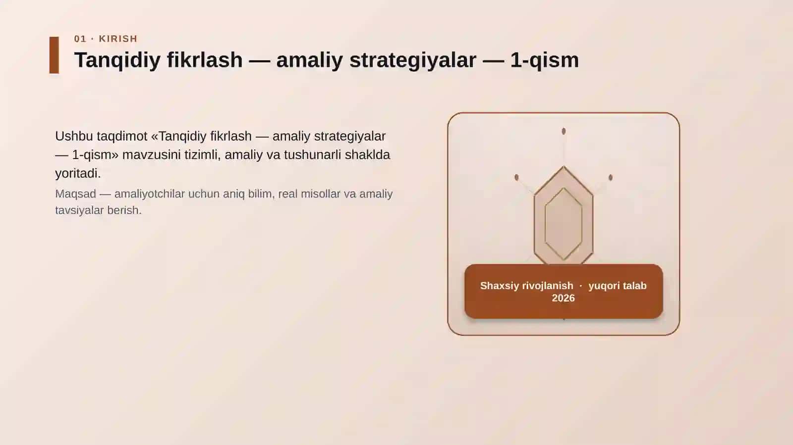 Tanqidiy fikrlash — amaliy strategiyalar — 1-qism 3