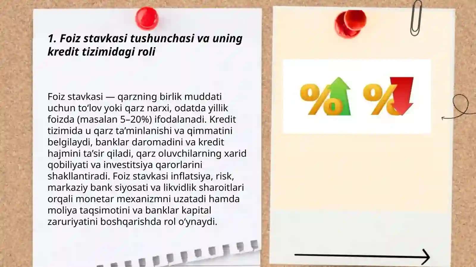 Kredit bo'yicha foiz stavkalari va ularga ta'sir qiluvchi omillar 3