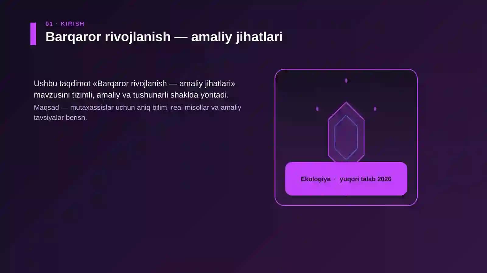 Barqaror rivojlanish — amaliy jihatlari 3