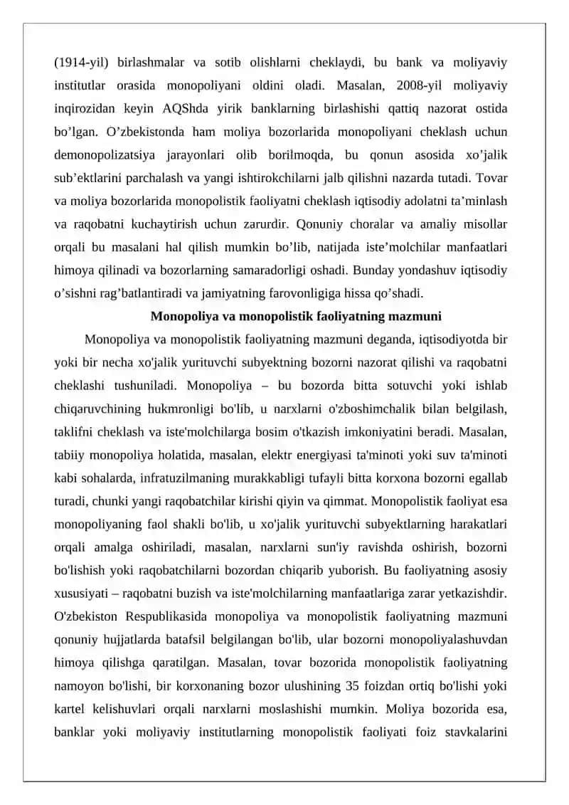 Monopolistik faoliyatni cheklash 3