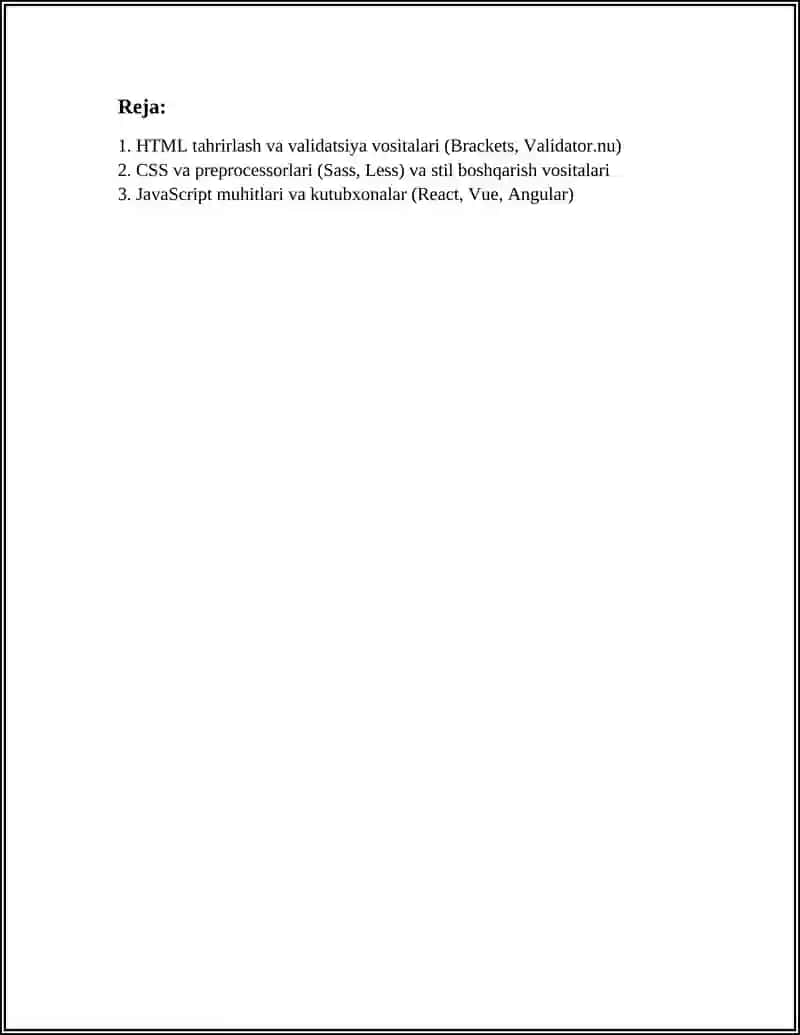 HTML tahrirlash va validatsiya vositalari (Brackets, Validator.nu) 3