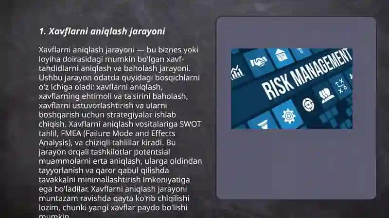 Xavflarni aniqlash jarayoni 3