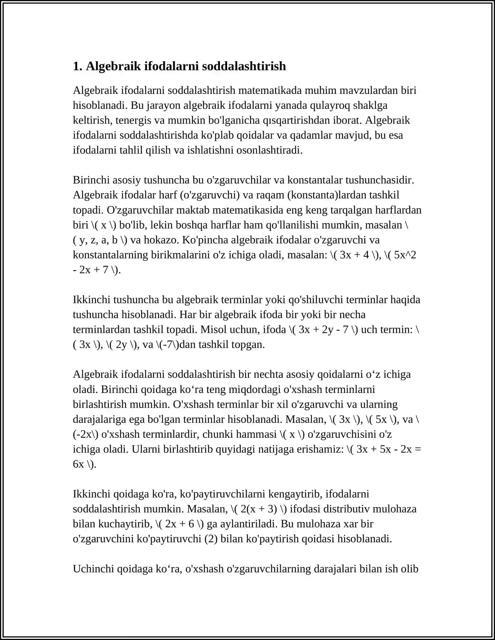 VEKTORLAR SISTEMASINING EKVIVALENTLIGI 3
