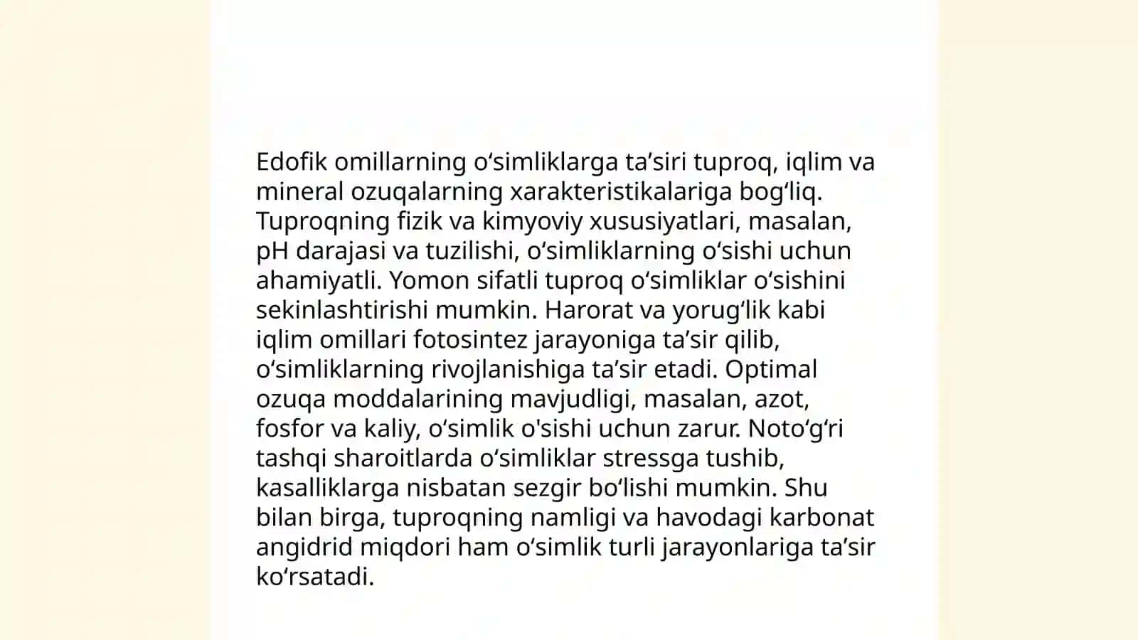 Edofik biotik antropogen omillar va oʻsimliklarnig hayotiy shakllari 3
