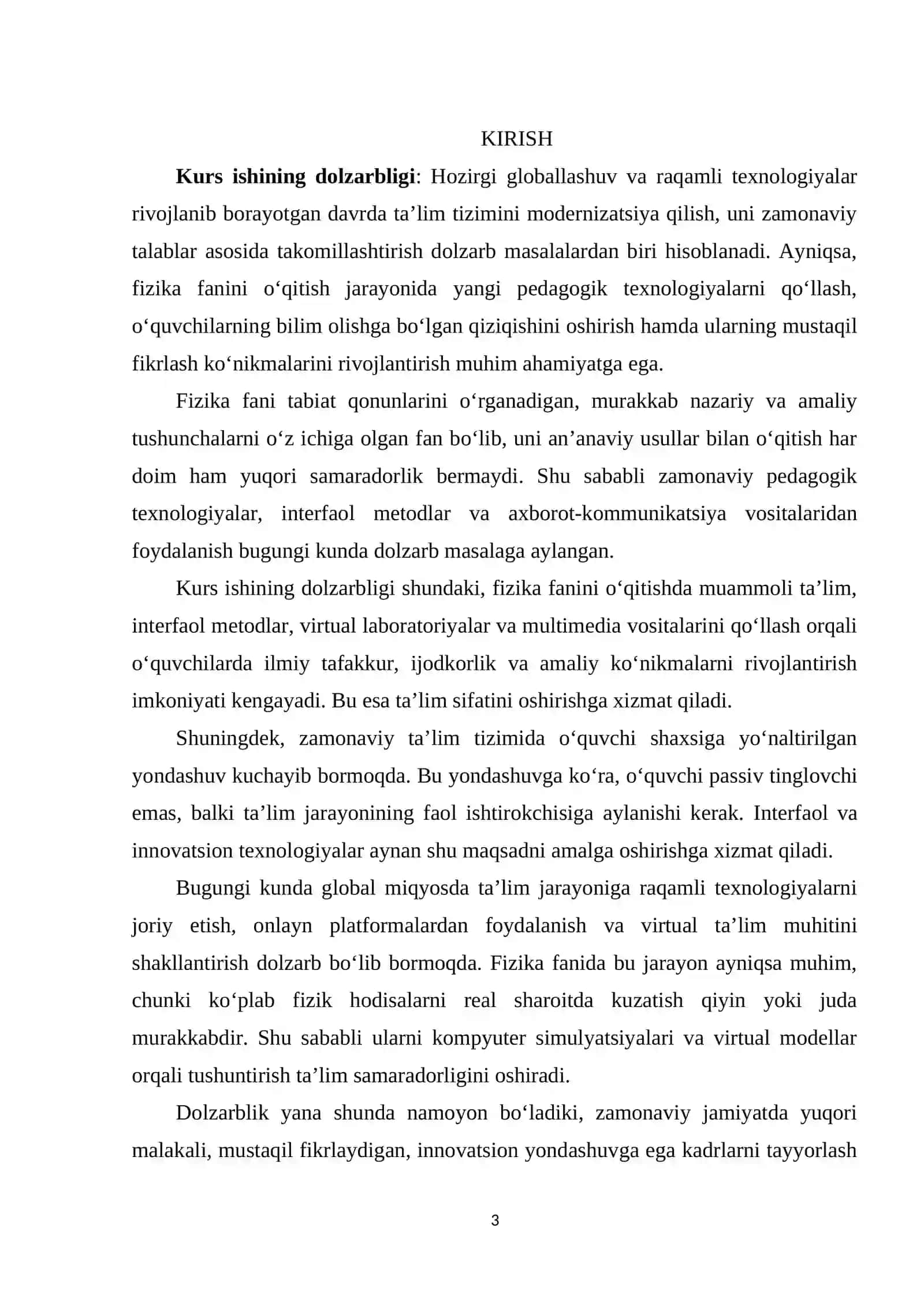 Fizika fanini o‘qitishda “Pedagogik Texnologiyalar”dan foydalanish 3
