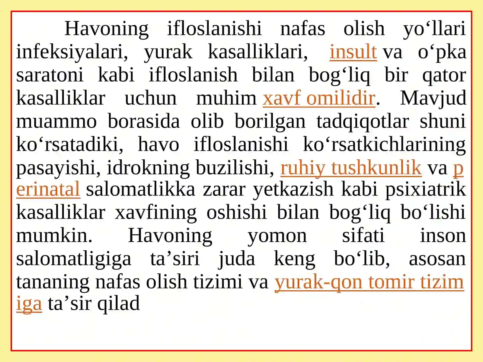 Atmosfera havosining ifloslanish manbalari va ularni kamaytirish 3