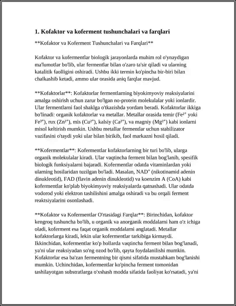 KOFOKTORLAR VA KOFERMENTLARNING SPESEFIKLARI 3