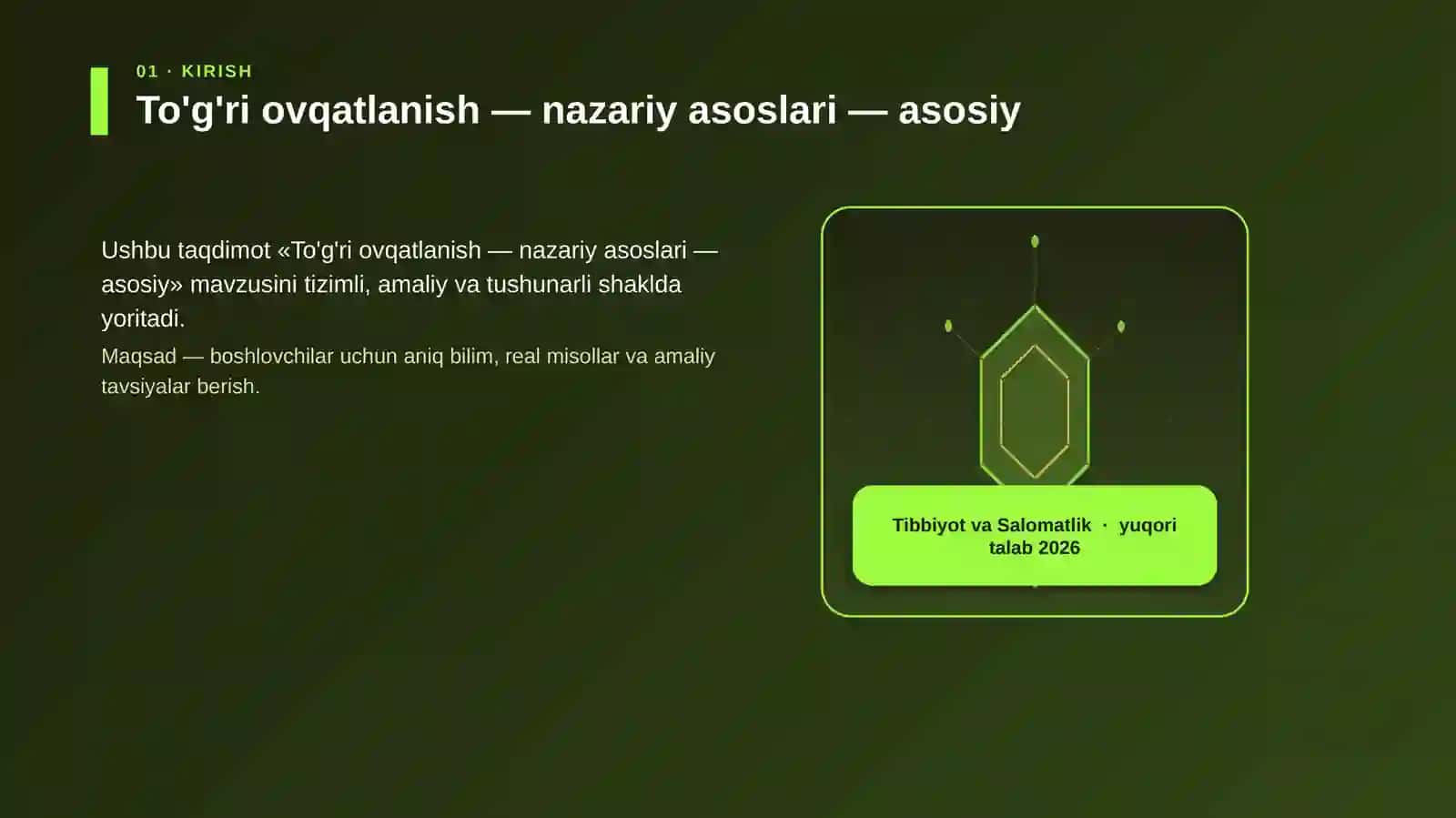 To'g'ri ovqatlanish — nazariy asoslari — asosiy 3