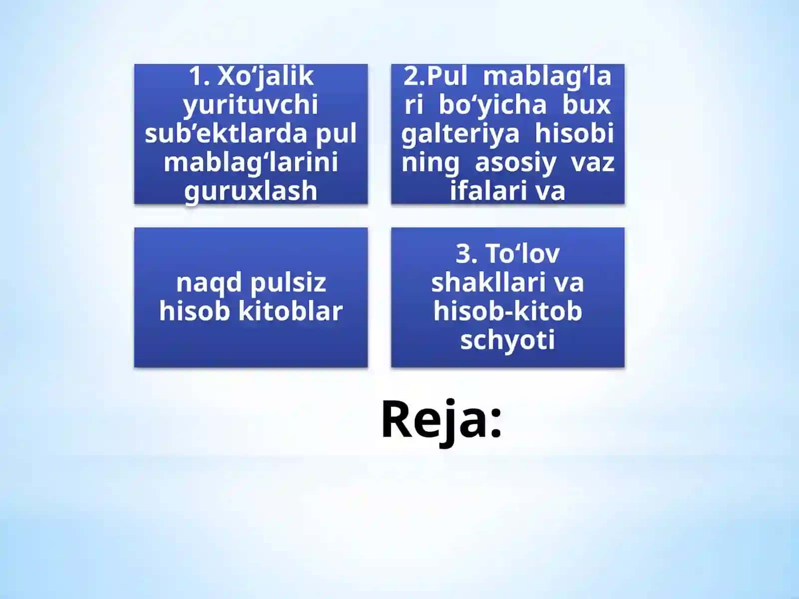 Xo‘jalik yurituvchi sub’ektlarda pul mablag‘lari va valyuta jarayonlarini xisobining vazifalari va axamiyati 3