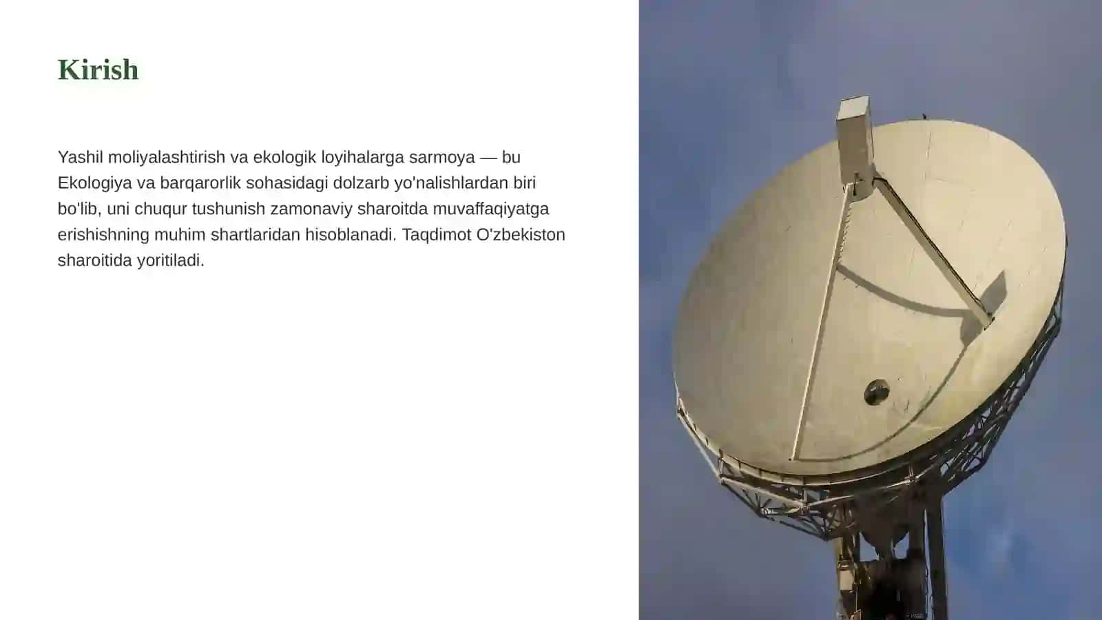 Yashil moliyalashtirish va ekologik loyihalarga sarmoya 3