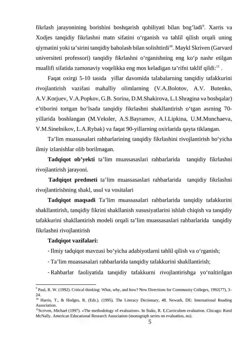 TА’LIM MUАSSАSАSLАRI RАHBАRLАRIDА  TАNQIDIY FIKRLАSHNI RIVOJLАNTIRISH METODLАRI 3