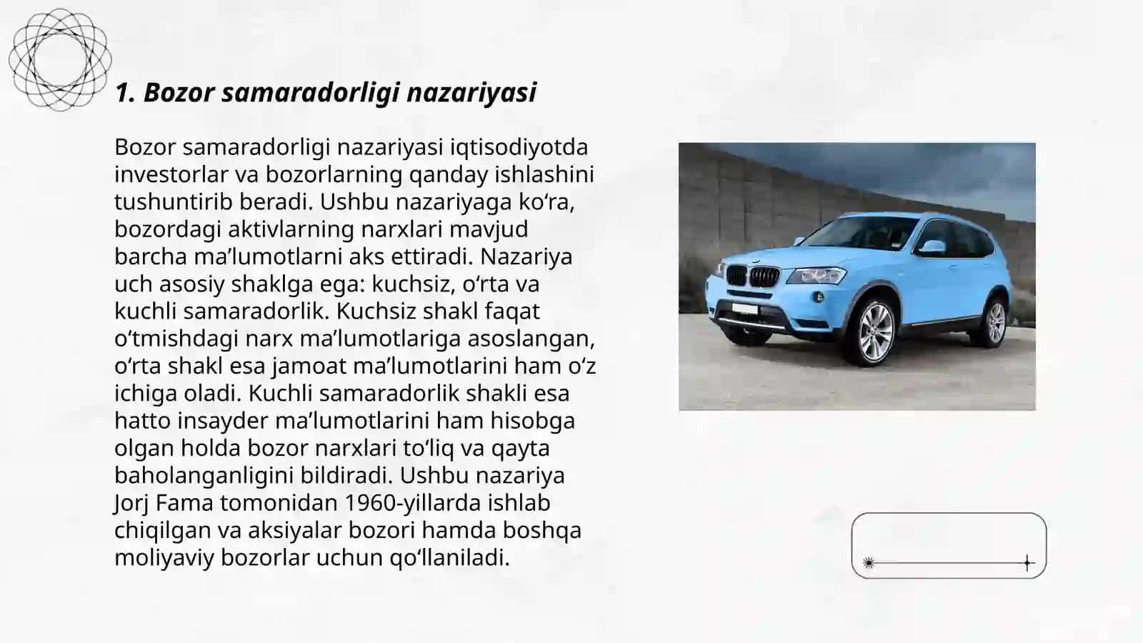 Bozor samaradorligi va uning investorlarning haqiqiy xatti-harakati bilan bog'liqligi haqidagi gipoteza 3