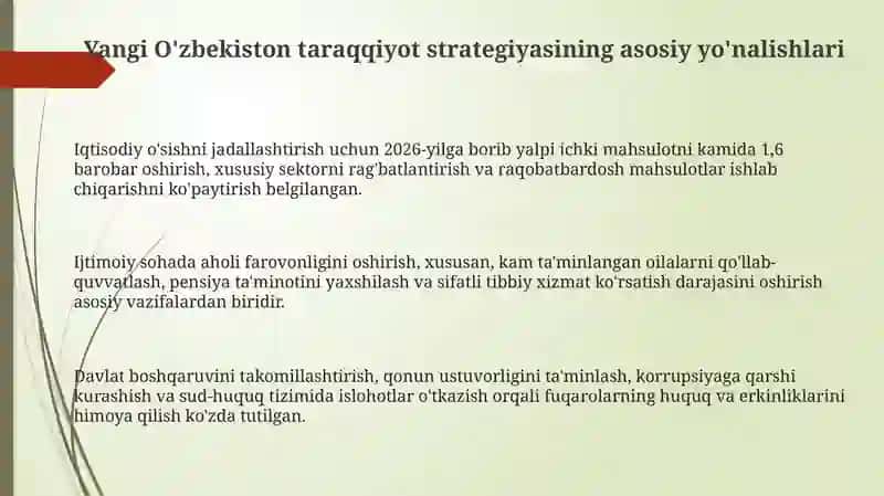 Yangi Oʻzbekiston taraqqiyot strategiyasi 3