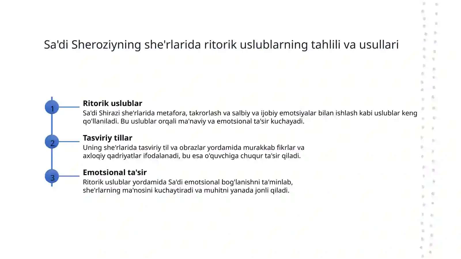 Sa'diy Sheroziyning ritorikasi 3
