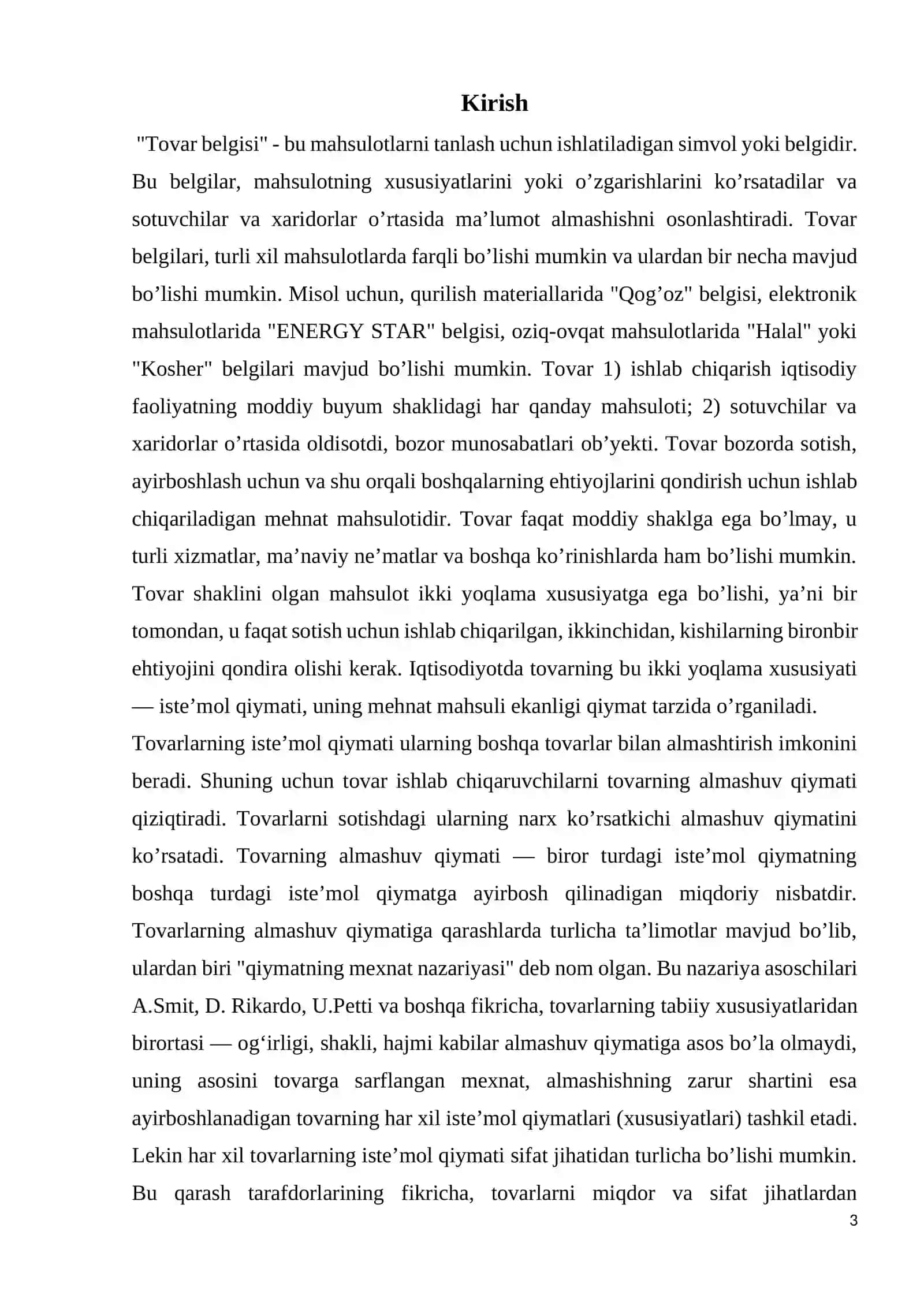 I bob Tovar belgisidan foydalanishning ahamiyati va O’zbekiston Respublikasi qonunchiligi 3