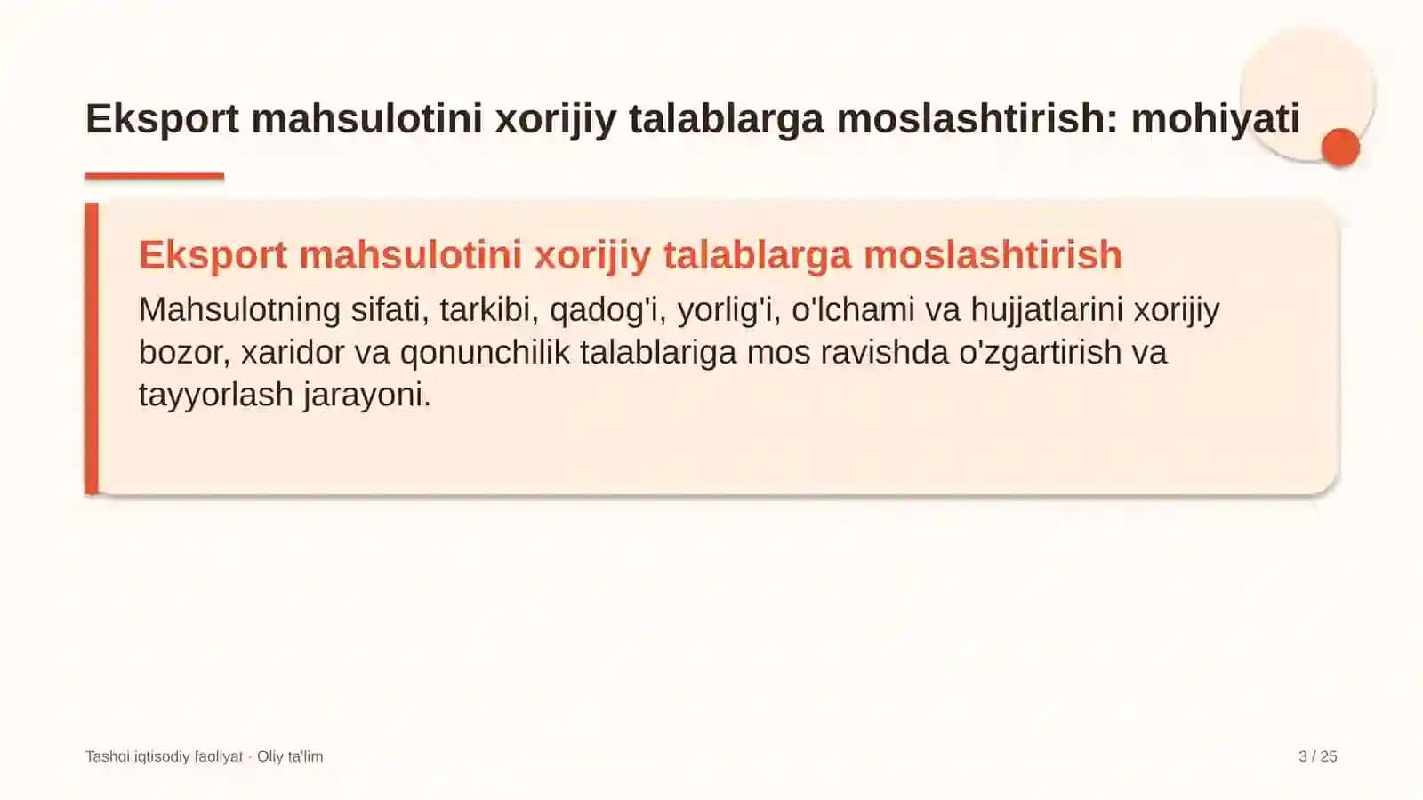 baliqchilik xo'jaliklarida eksport mahsulotini xorijiy talablarga moslashtirish 3141 3
