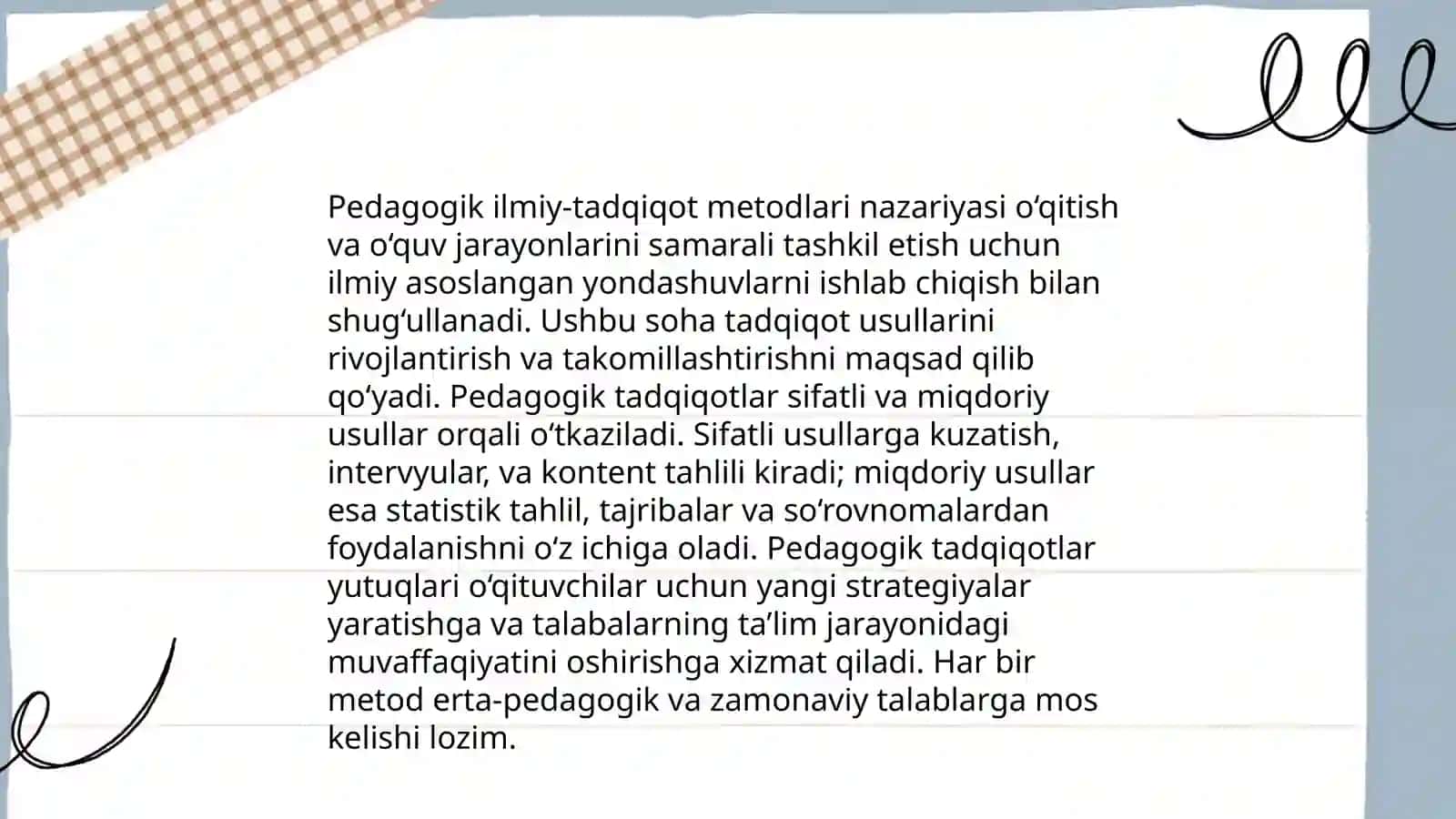 Pedagogika fanining ilmiy-tadqiqot metodlari.Shaxsning rivojlanishi, tarbiyasi va ijtimoyilashuvi 3
