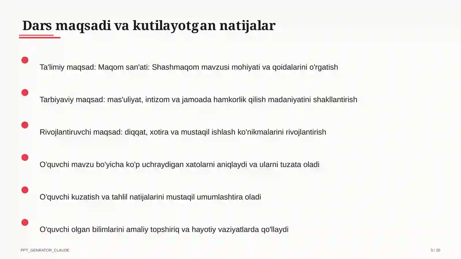 Maqom san'ati: Shashmaqom (5-sinf) 3