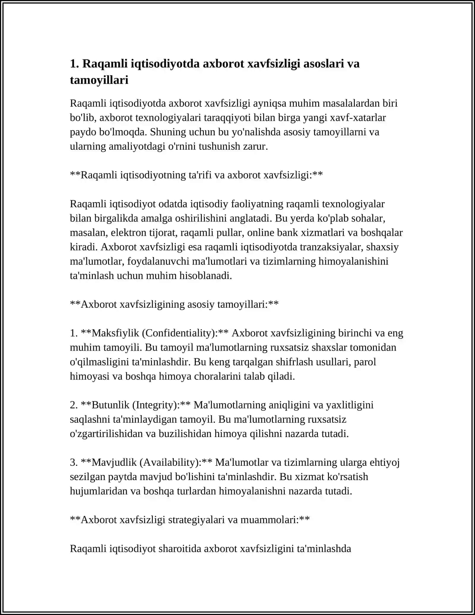 RAQAMLI IQTISODIYOTDA AXBOROT XAVFSIZLIGINI TA’MINLASHNING ZAMONAVIY USULLARI VA VOSITALARI 3