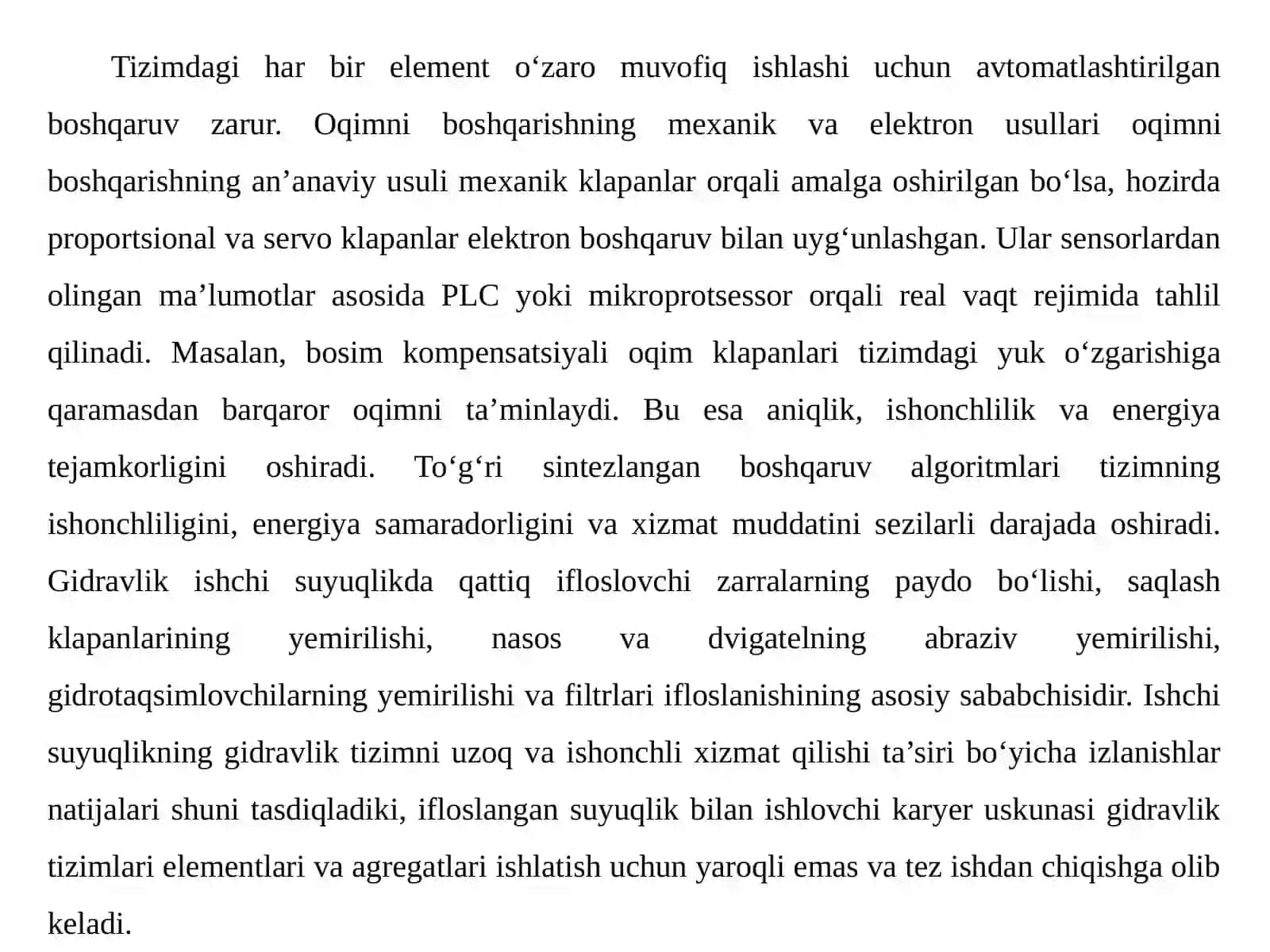 Gidravlik tizimlardagi ishchi suyuqlik sarfini avtomatlashtirilgan boshqarish tizimini sintezlash algoritmlari 3