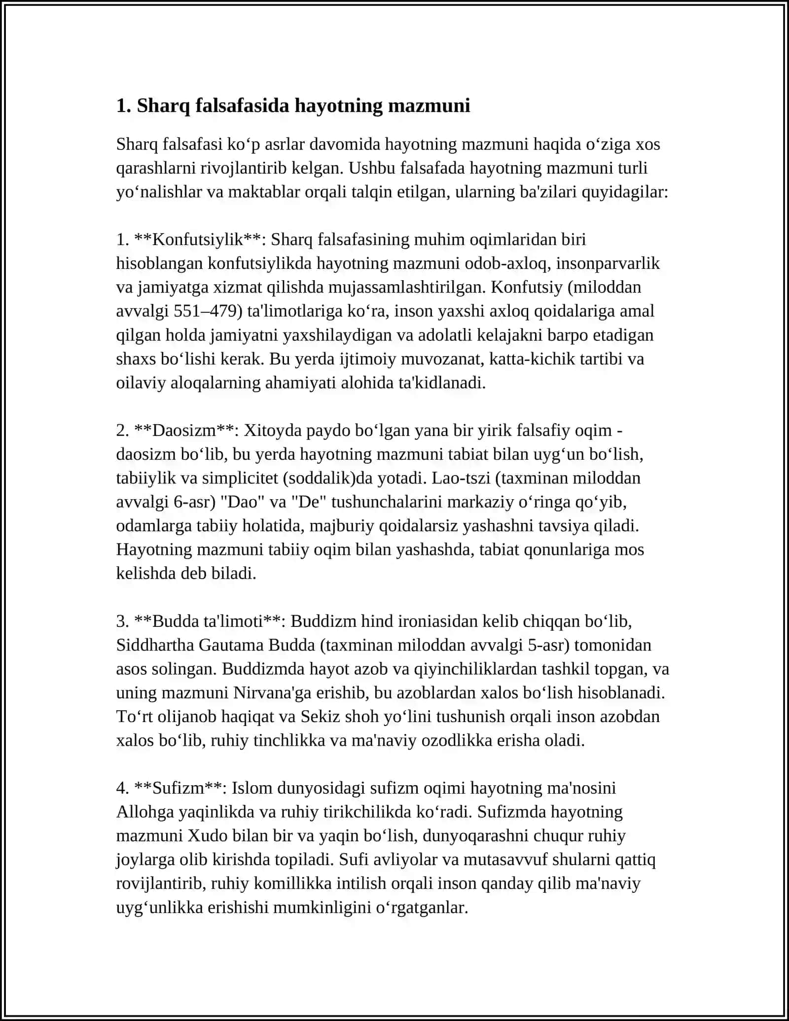 FILOSOFIYANING MAZMUN-MOHIYATIGA OID SHARQ VA G‘ARB FAYLASUFLARINING QARASHLARINI O‘RGANISH 3