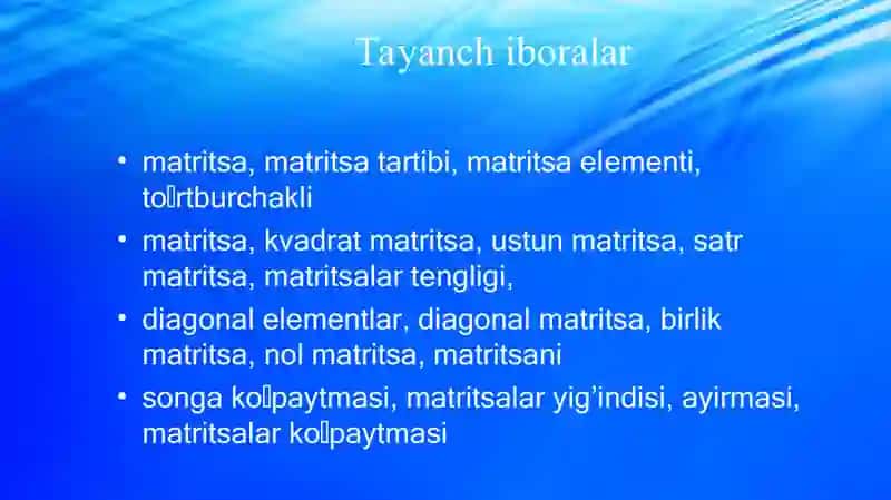 Matritsalar algebrasi 3