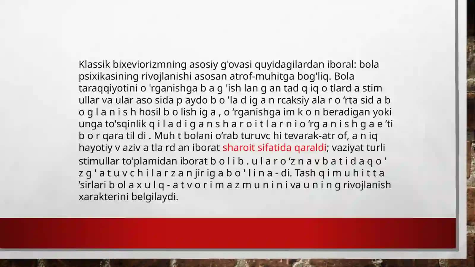 Uotsonning bexevioristik nazariyasi 3