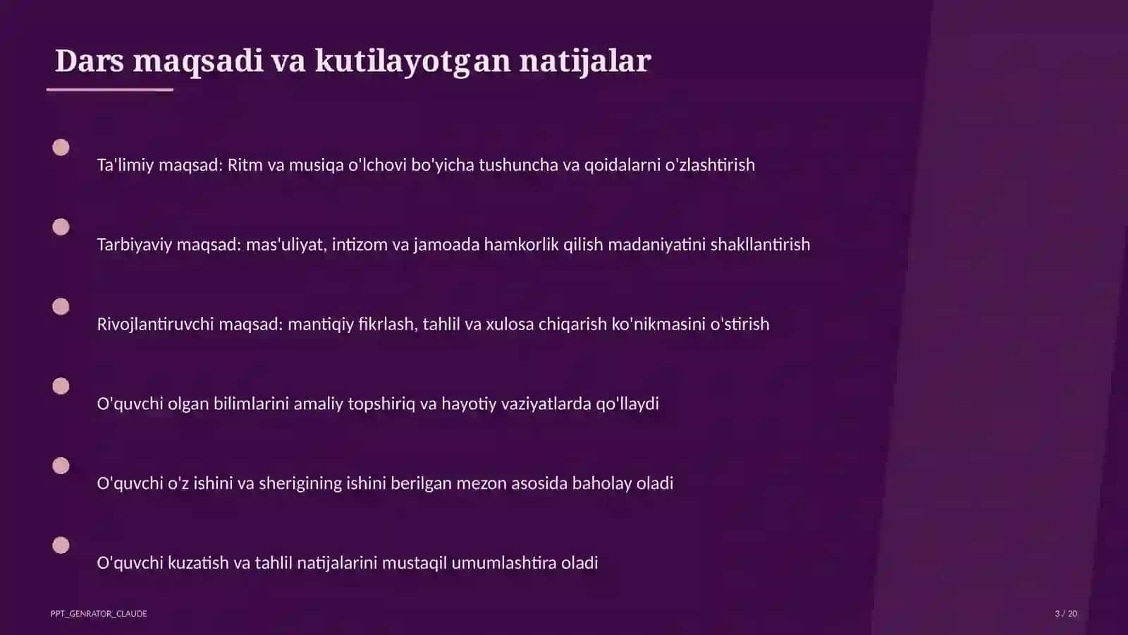 Ritm va musiqa o'lchovi (3-sinf) 3