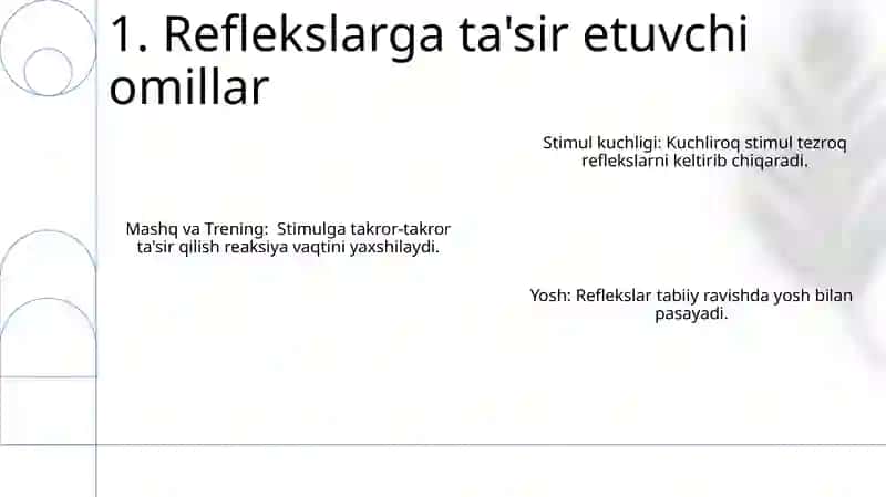 Orqa miya reflekslarini analiz qilish 3