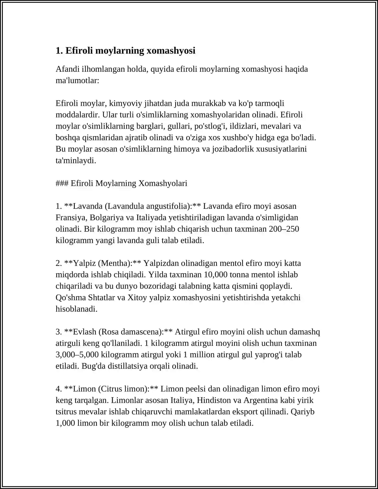 EFIR MOYLARI ISHLAB CHIQARISH USULI VA TEXNOLOGIYASI 3