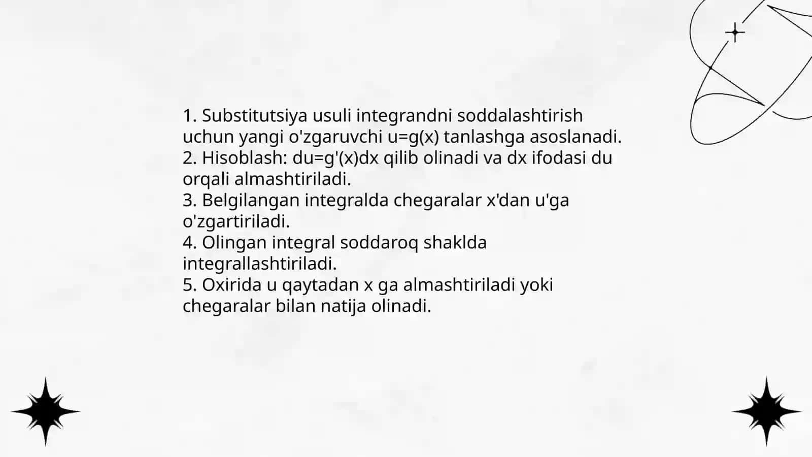 INTEGRALLASH USULLARI 3