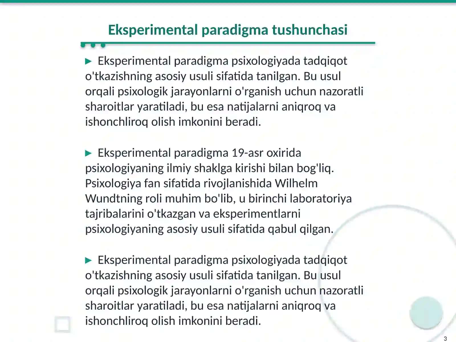 Psixologiyada eksperimental paradigma 3