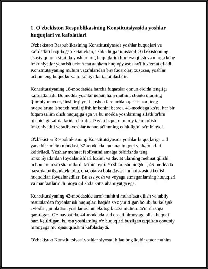 O'ZBEKISTONDA YOSHLARGA OID SIYOSATNING HUQUQIY ASOSLARI 3